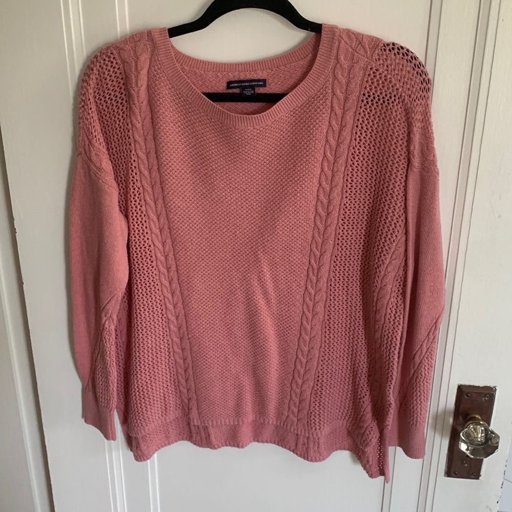 American eagle sweater pink medium